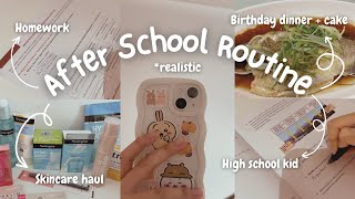 *realistic AFTER SCHOOL ROUTINE VLOG | HOMEWORK, STUDYING | GRWM for BIRTHDAY DINNER | SKINCARE HAUL