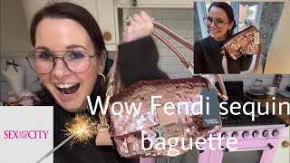 The most beautiful bag I’ve ever seen FENDI SEX \u0026 THE CITY SEQUIN BAGUETTE UNBOXING 💖💖💖💖