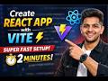 Create React App with Vite in 2 Minutes ⚡ | Fastest Setup Guide (2026)