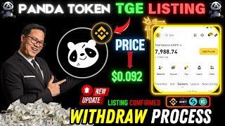 Pandas Airdrop TGE Update | Pandas Token Withdraw | pandas Token price prediction | panda Ratio 1: ?