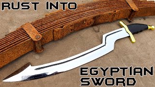 Making an Egyptian Sword out of Rusted Leaf Spring