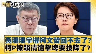 黃珊珊掌權柯文哲回不去了？柯P被賴清德擊垮要投降了？【新聞大白話】20241229-8｜謝寒冰 羅智強 陳琬惠