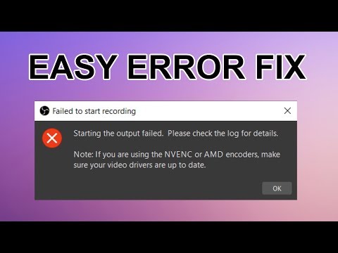 OBS starting output failed error [FIXED]