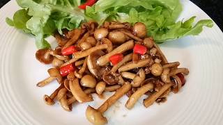 How to cook,buttered and spicy shimeji mushroom