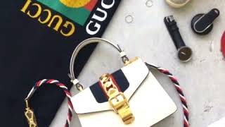 Gucci Sylvie Leather Mini Bag 白色羅緞迷你肩背包-Charline Boutique歐洲名牌精品代購