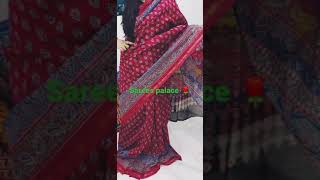 pure Chanderi silk saree hand ajrak printing sarees with blouse printed wholesale price 8777648013🙏🙏