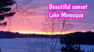 BEAUTIFUL SUNSET LAKE MINOCQUA WISCONSIN USA
