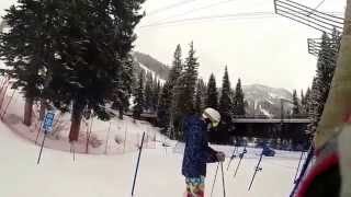 Dave and Miles Skiing at Snowbird 2 Mar 15