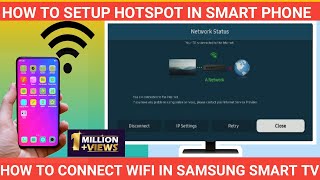 SamsungSmartTV💥 How to connect WiFi,Internet in Samsung Smart TV⚡️How to Setup HotSpot in SmartPhone