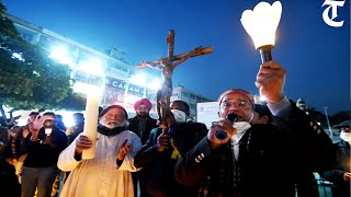 Chandigarh: Christian community holds candle march over Jesus Christ statue vandalised in Ambala