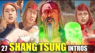 All Shang Tsung Intros So Far Before Release (Relationship Character Banter Intro Dialogues) MK 11