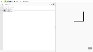 Trinket Python Turtle Lesson: Draw a Square
