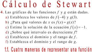 Stewart 1.1_4: FUNCIONES y modelos matemáticos. Cuatro maneras de representar funciones.