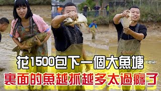 花1500包下壹個大魚塘，裏面的魚越抓越多太過瘾了#三農 #抓魚 #戶外 #我要上熱門 #小飛哥#抓魚vlog