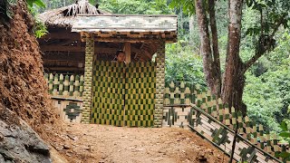 Complete bamboo gate design and harvest vegetables for sale, daily life