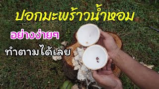 ปอกมะพร้าวน้ำหอมอย่างง่ายๆ ในเวลาอันรวดเร็ว ได้กินทั้งน้ำและเนื้อ