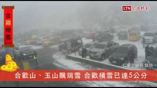 合歡山、玉山飄瑞雪 合歡積雪已達5公分