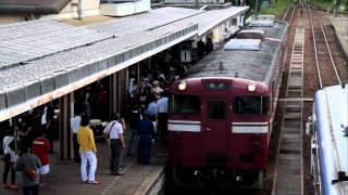 2011年9月24日 9871D のと鉄道 穴水駅 高岡色キハ到着