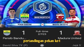 Hasil Akhir Pertandingan - Persib Bandung VS Madura United| BRI Liga 1 2023/2024