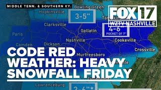 CODE RED: Up to 6 inches of snow possible for Middle Tennessee on Friday