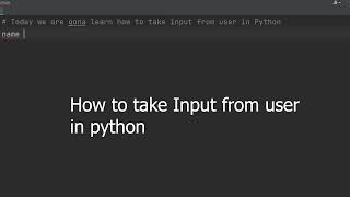 How to take Input from user in Python using Pycharm