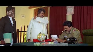 Village Gowda Insults Police B C Patil - Krishnarjuna kannada movie part-2