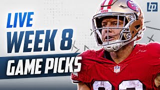 LIVE: NFL WEEK 8 GAME PICKS + FREE BETS  | PREDICTIONS, PROPS, AND PLAYS (BettingPros)