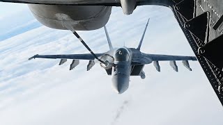 60th Air Mobility Wing KC-10s refuel U S  Navy F/A-18 Super Hornets