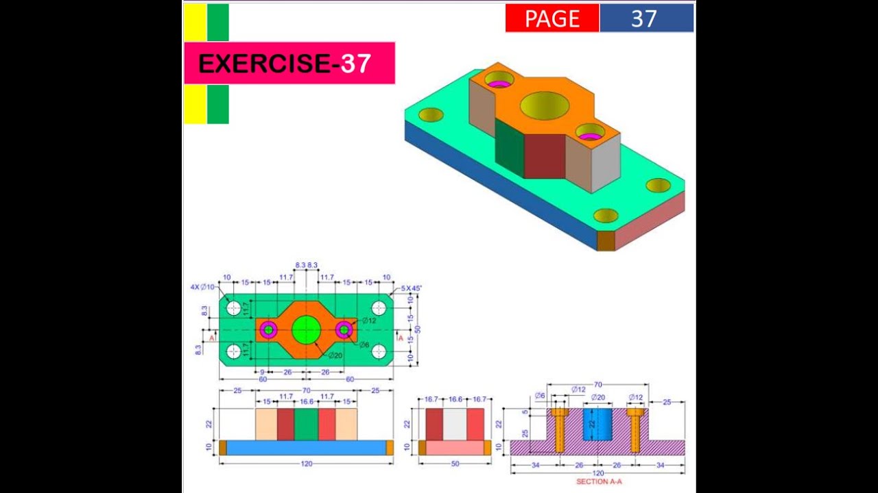 Solidworks Exercise 17 Jmv Youtube Solidworks Exercise 17 Jmv Youtube