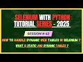 42. How to Handle Dynamic Web Tables in Selenium WebDriver in Python | Selenium - Python Tutorial