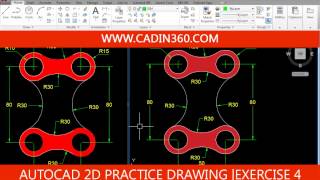 AUTOCAD 2D PRACTICE DRAWING | EXERCISE 4 | BASIC TUTORIAL FOR BEGINNERS