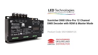 Sunricher DMX Ultra-Pro 12 Channel DMX Decoder with RDM \u0026 Master Mode