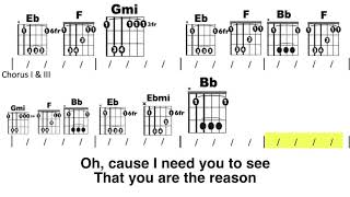 You Are the Reason (Calum Scott) Guitar/Lyric Play-Along