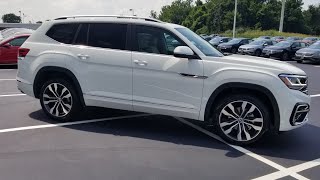 2022 VW Atlas 3.6 SEL Premium R-Line 4Motion in Pure White with Mauro Brown and