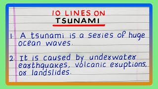 10 LINES ON TSUNAMI | FIVE | 5 LINES ON TSUNAMI | CAUSES OF TSUNAMI