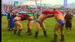 Mongol naadam ( mongolian wrestling 2005 round 6)