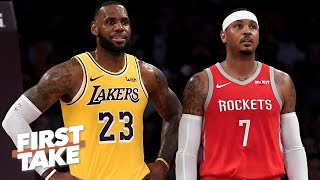 Carmelo Anthony's ideal landing spot is with LeBron James and Lakers - Stephen A. | First Take