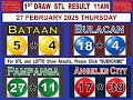 stl 1st draw 11am result stl bataan bulacan pampanga angeles 27 february 2025 thursday