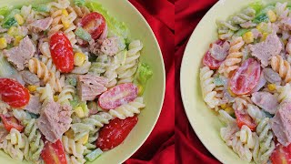 اطيب سلطة معكرونة مع التونة والخضار | Tuna Pasta Salad