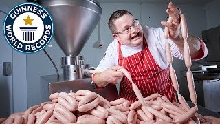 Barry John Crowe: Most sausages made in one minute - Meat The Record Breakers