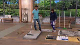 Don Aslett's Set of 2 Indoor/Outdoor Rubber Broom System on QVC