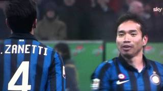 Saluto Giapponese  || il Capitano Javier Zanetti e Yuto Nagatomo ||  Derby Milan 0 Inter 1