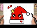 How to Draw a Cute Christmas Santa Hat - Easy Step-by-Step for Kids!