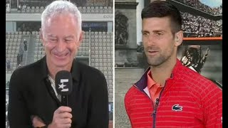 Novak Djokovic apologises to John McEnroe at French Open as Serb 'takes tennis icon's job'【News】