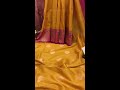 chrome yellow color pure tussar silk saree with meenakari work