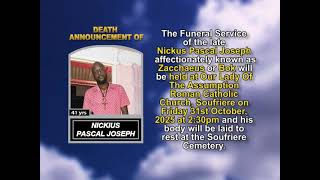 Nickus Pascal Joseph ~ Short Obituary