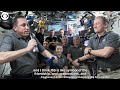 WEB EXTRA: Russian Cosmonaut, NASA Astronaut Hug During Change Of Command Ceremony On ISS