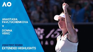 Anastasia Pavlyuchenkova v Donna Vekic Extended Highlights | Australian Open 2024 First Round
