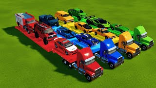 TRANSPORTING POLICE CARS and AMBULANCE EMERGENCY VEHICLES with TRUCKS! Farming Simulator