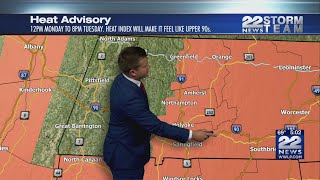 Heat Advisory for parts of western Massachusetts Monday and Tuesday